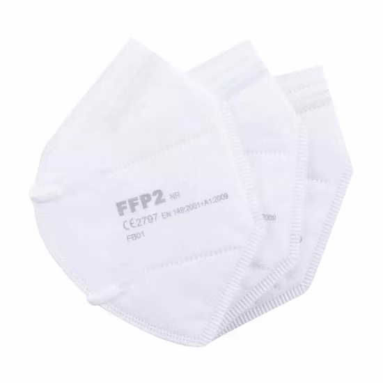 Maschera chirurgica monouso per viso/facciale in tessuto non tessuto FFP2 KN95 N95 ad alto filtraggio a 5 strati 95%-99% ad alto filtraggio